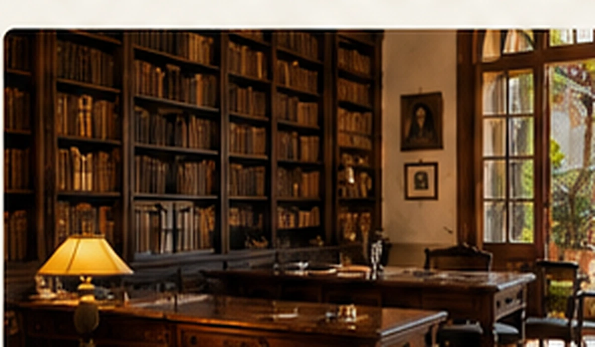 Visualización interpretativa de una posible biblioteca en la Casa Serafina Dávalos